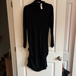 Anthropologie Black Long Sleeve Turtleneck Dress